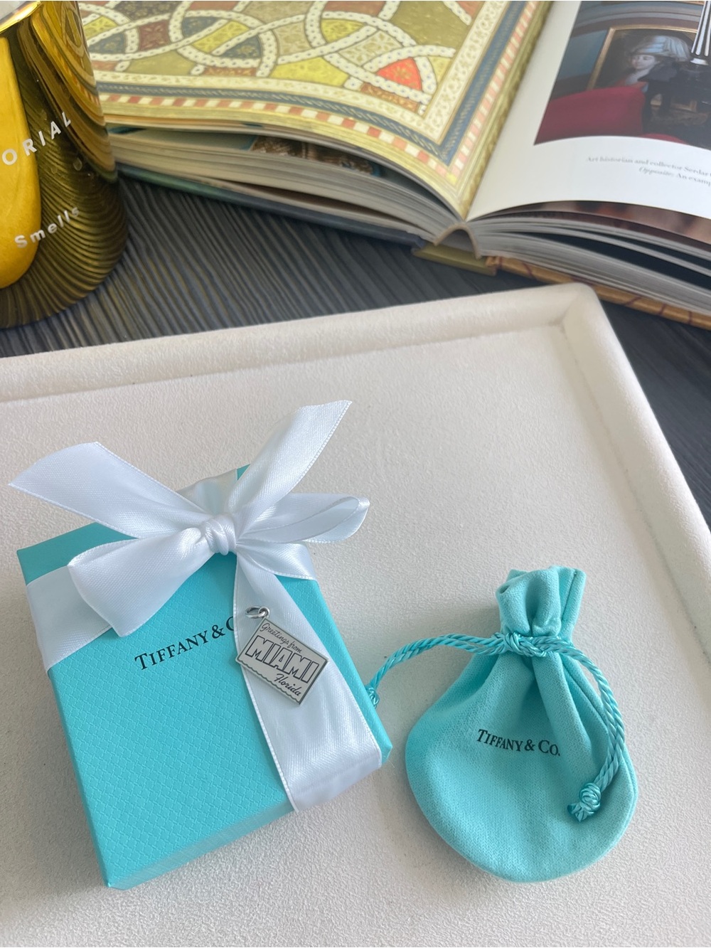 Tiffany & Co Sterling Silver Miami Postcard Charm Pendant 925 Travel Souvenir